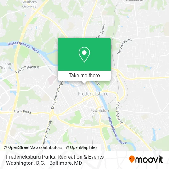 Fredericksburg Parks, Recreation & Events map