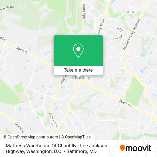 Mattress Warehouse Of Chantilly - Lee Jackson Highway map