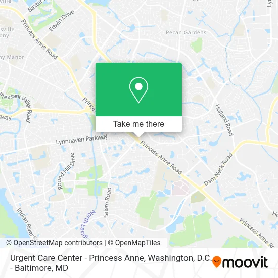 Urgent Care Center - Princess Anne map