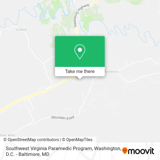 Southwest Virginia Paramedic Program map