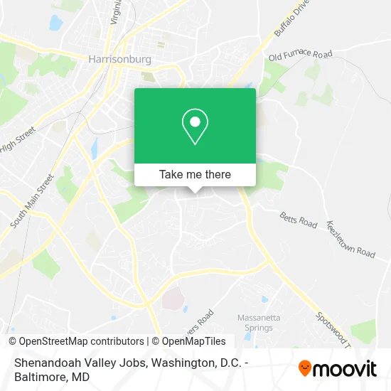 Shenandoah Valley Jobs map