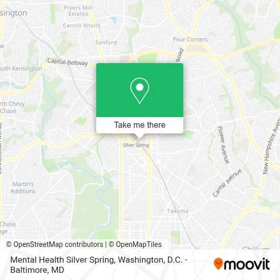 Mental Health Silver Spring map