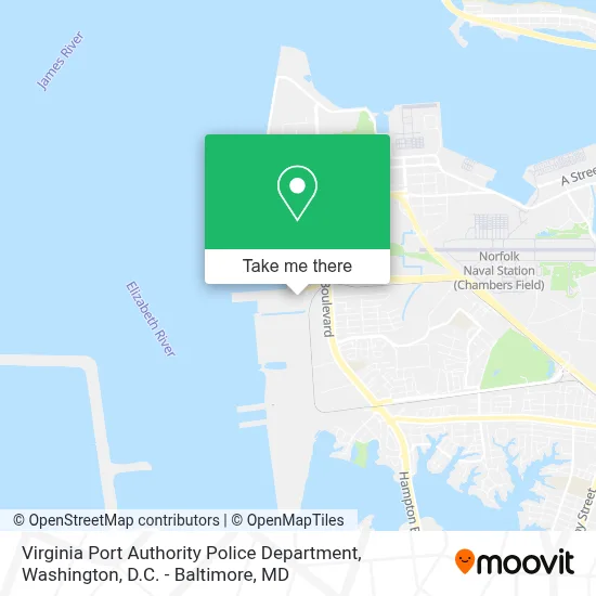 Virginia Port Authority Police Department map