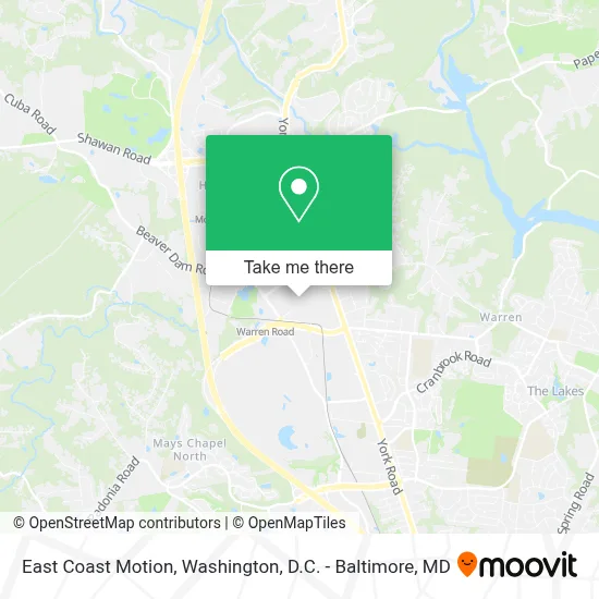 East Coast Motion map
