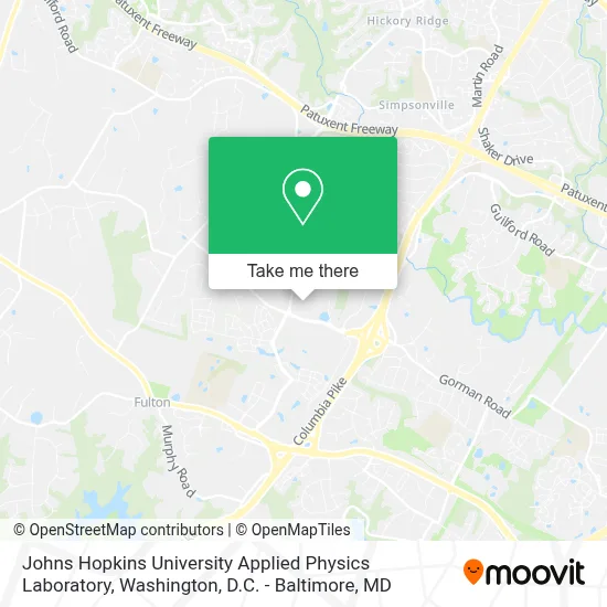Johns Hopkins University Applied Physics Laboratory map