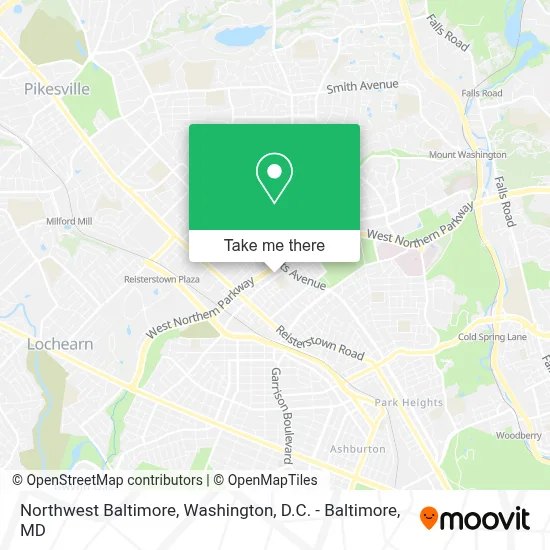 Northwest Baltimore map
