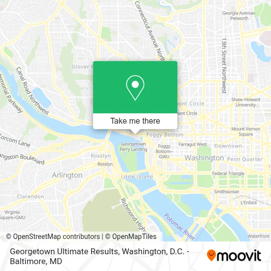Georgetown Ultimate Results map