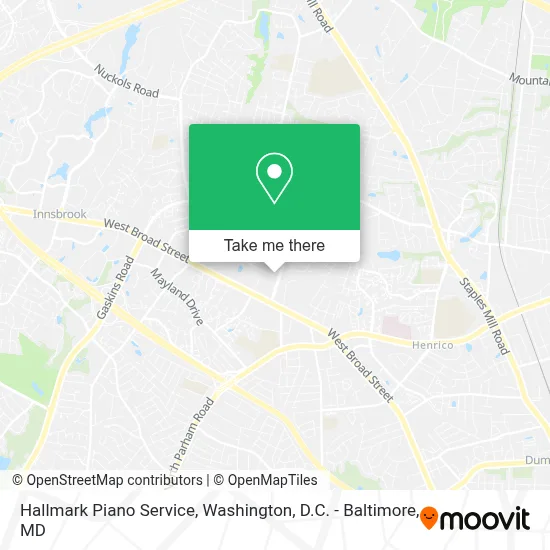 Hallmark Piano Service map