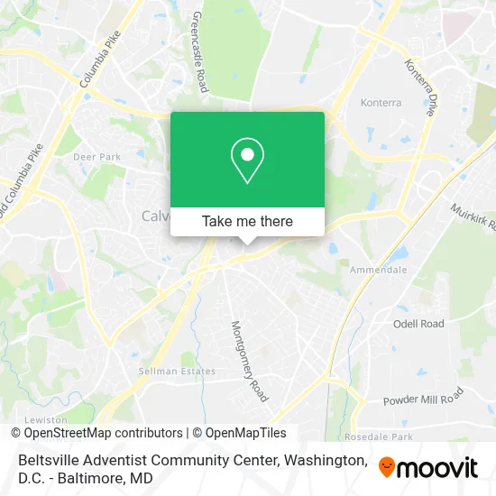 Beltsville Adventist Community Center map