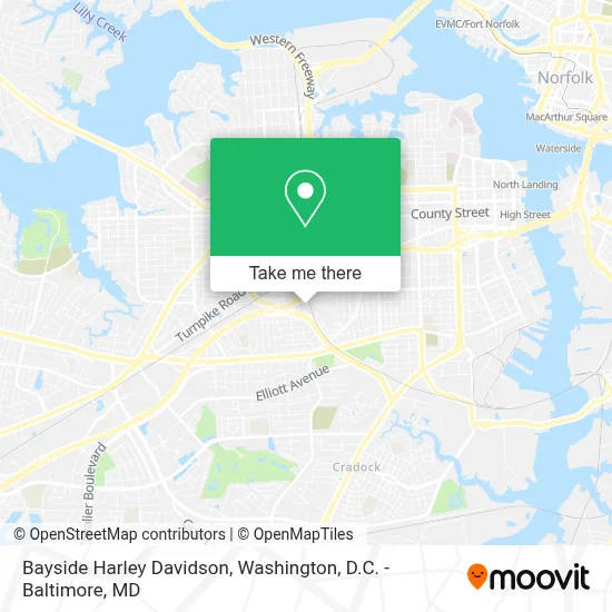 Bayside Harley Davidson map