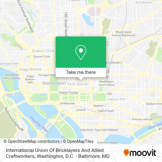 International Union Of Bricklayers And Allied Craftworkers map