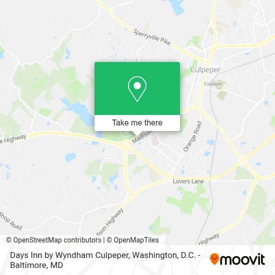 Days Inn by Wyndham Culpeper map