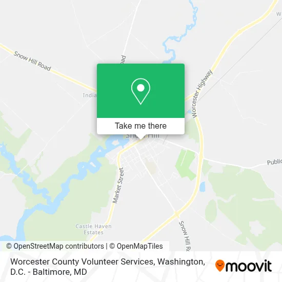 Worcester County Volunteer Services map