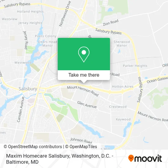 Maxim Homecare Salisbury map