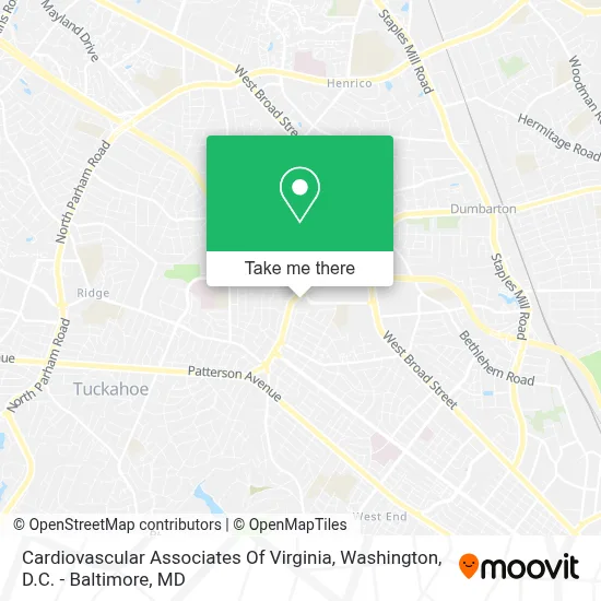 Cardiovascular Associates Of Virginia map