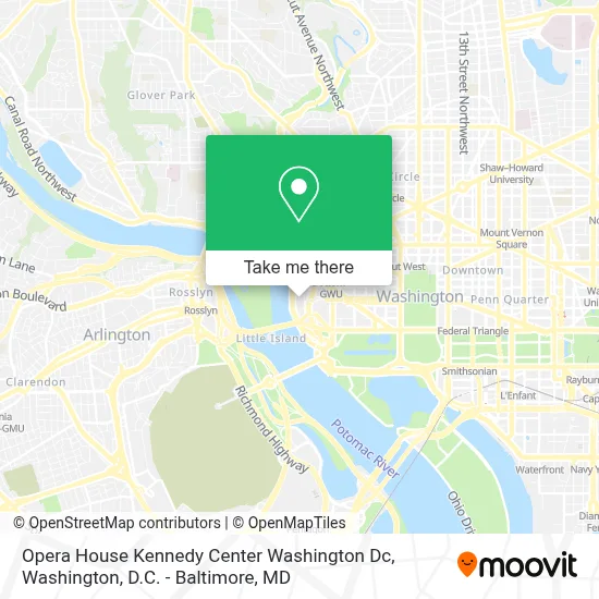 Opera House Kennedy Center Washington Dc map