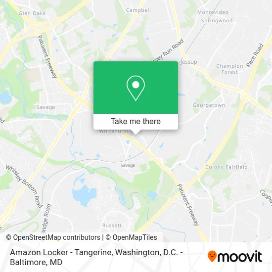 Amazon Locker - Tangerine map
