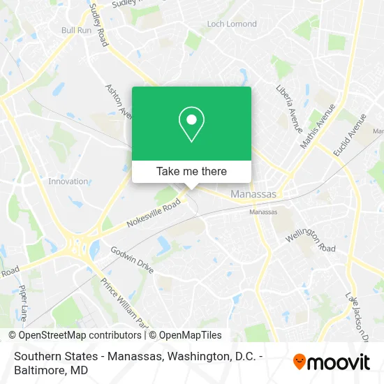 Southern States - Manassas map