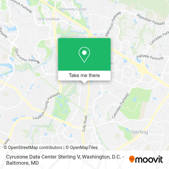 Cyrusone Data Center Sterling V map