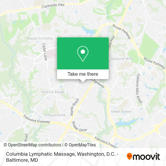 Columbia Lymphatic Massage map