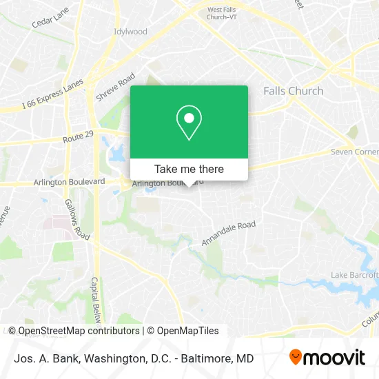 Jos. A. Bank map