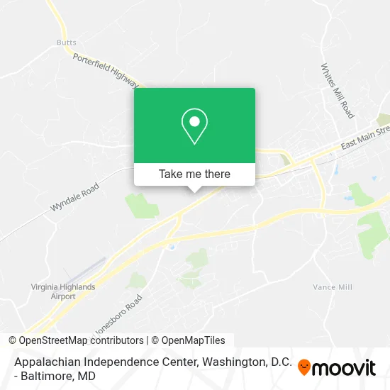 Appalachian Independence Center map