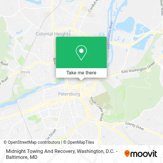 Midnight Towing And Recovery map