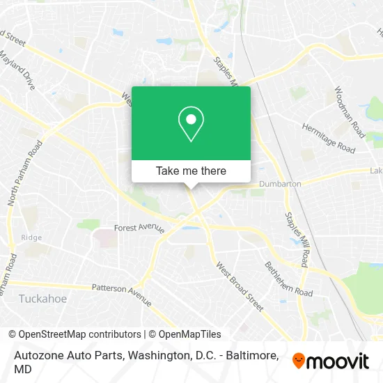 Autozone Auto Parts map