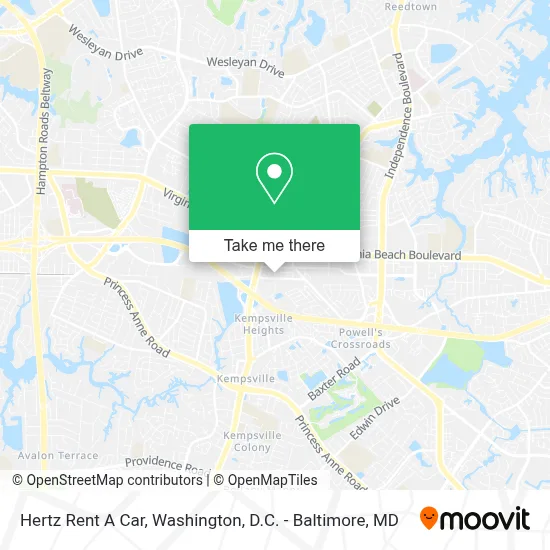 Hertz Rent A Car map
