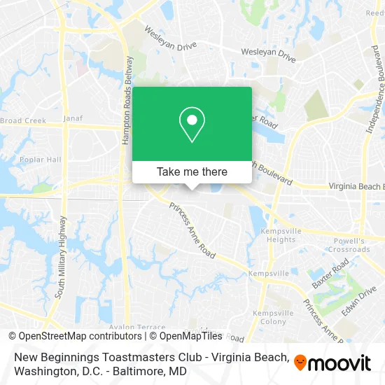 New Beginnings Toastmasters Club - Virginia Beach map