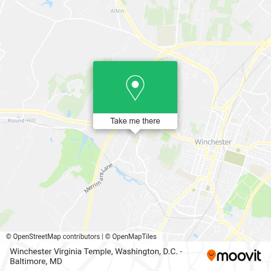 Winchester Virginia Temple map
