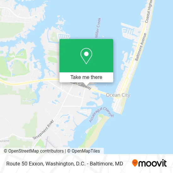 Route 50 Exxon map