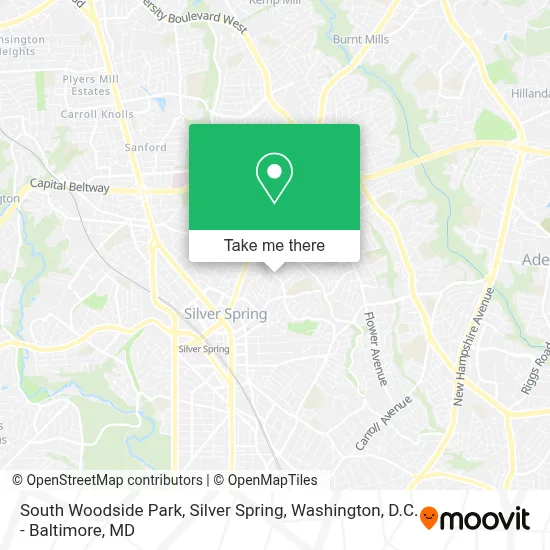 South Woodside Park, Silver Spring map