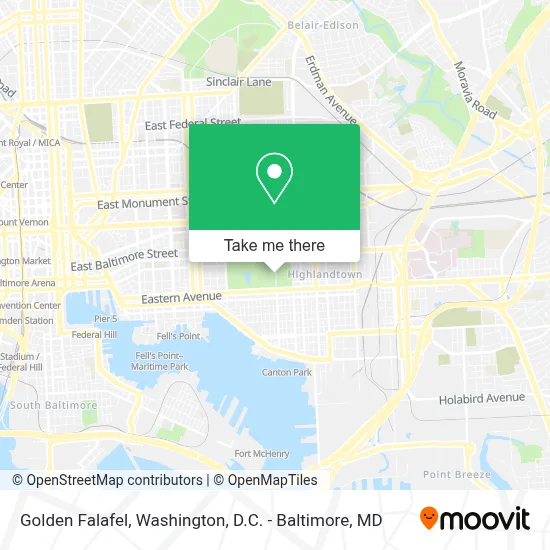 Golden Falafel map