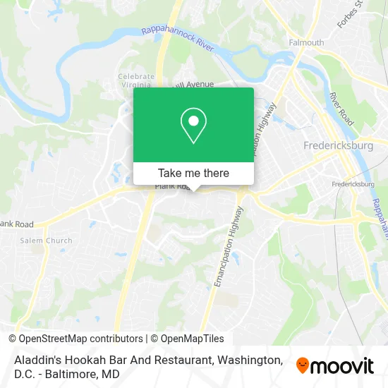 Aladdin's Hookah Bar And Restaurant map