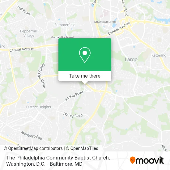 The Philadelphia Community Baptist Church map