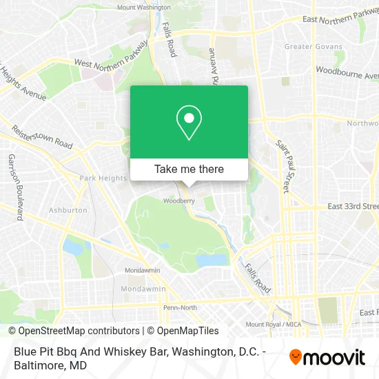 Blue Pit Bbq And Whiskey Bar map