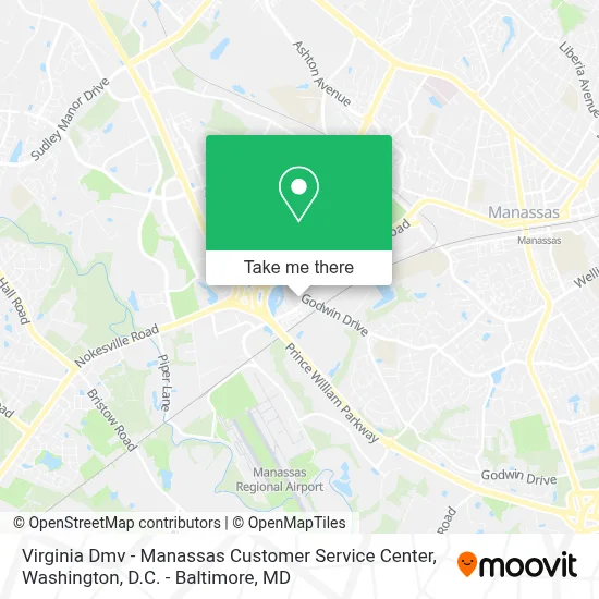 Virginia Dmv - Manassas Customer Service Center map