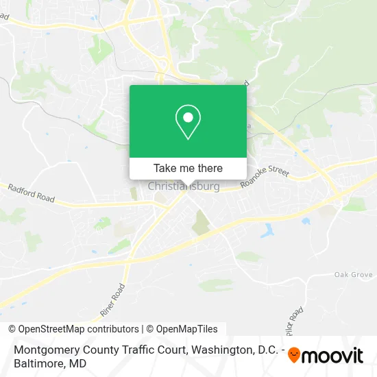 Montgomery County Traffic Court map