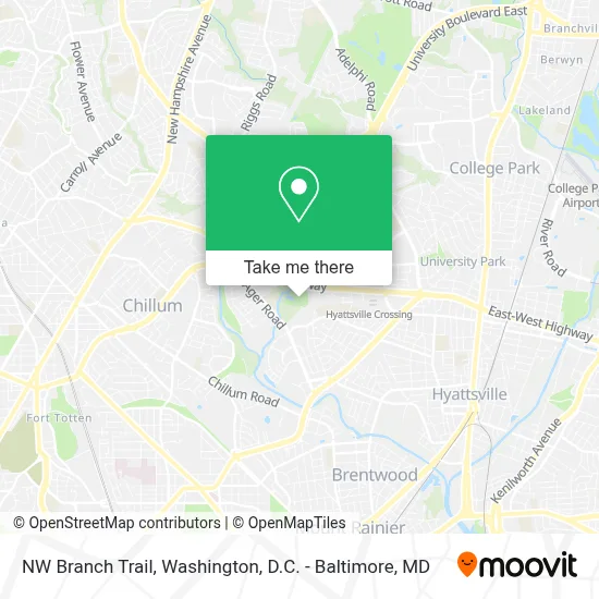 NW Branch Trail map