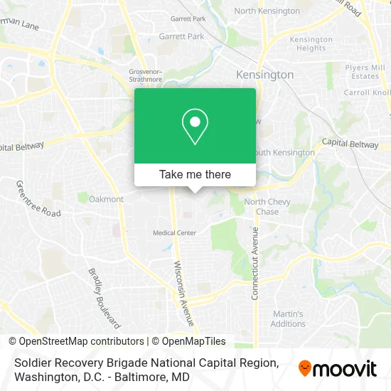 Soldier Recovery Brigade National Capital Region map