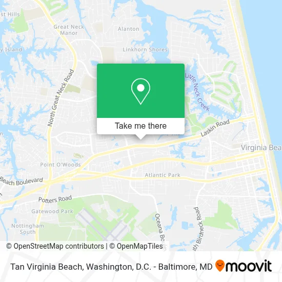 Tan Virginia Beach map