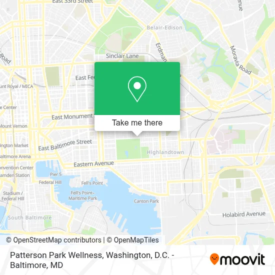 Patterson Park Wellness map