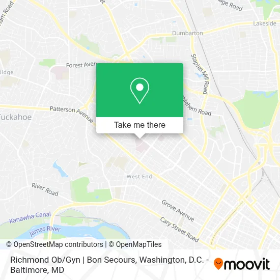 Richmond Ob/Gyn | Bon Secours map