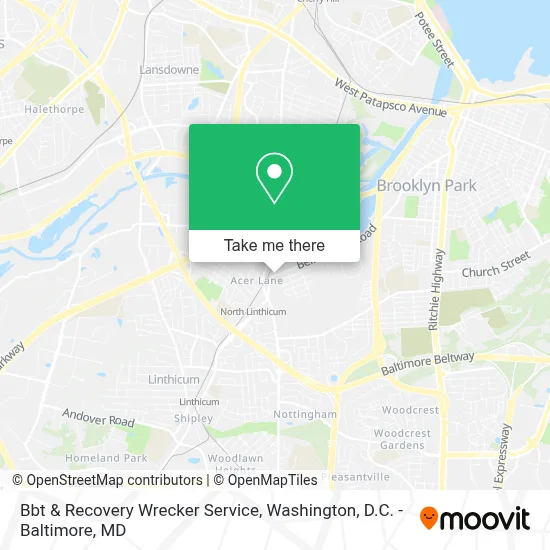 Bbt & Recovery Wrecker Service map