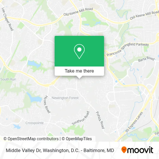 Middle Valley Dr map