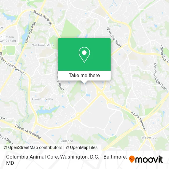 Columbia Animal Care map