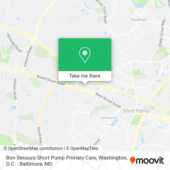 Bon Secours Short Pump Primary Care map