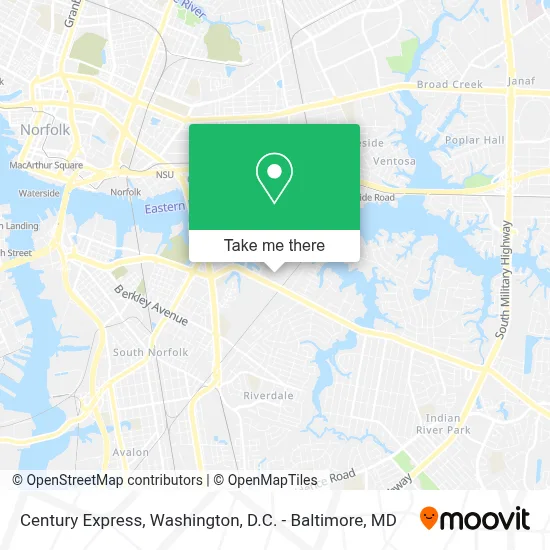 Century Express map