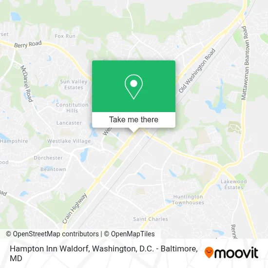 Hampton Inn Waldorf map